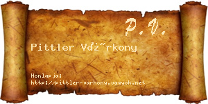 Pittler Várkony névjegykártya